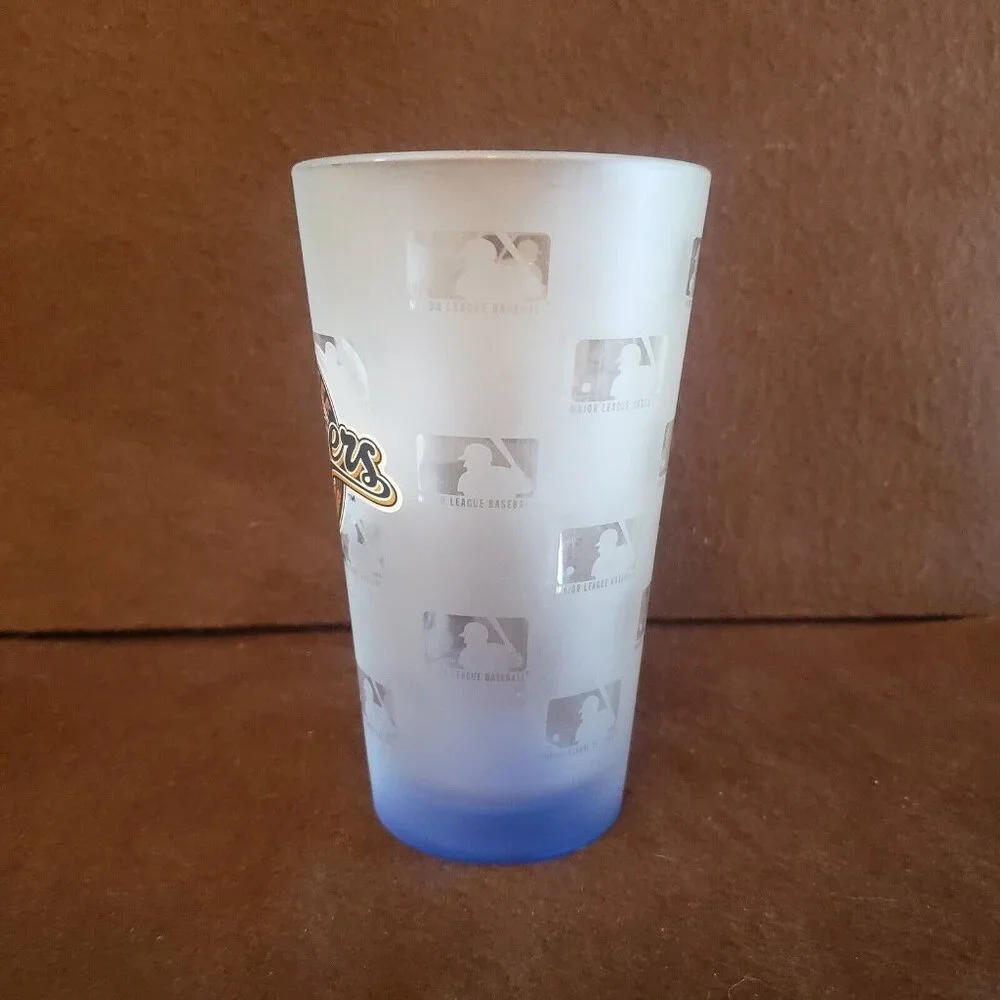 MLB Satin Frosted‎ 16oz Pint Glass Milwaukee Brewers Major League Baseball